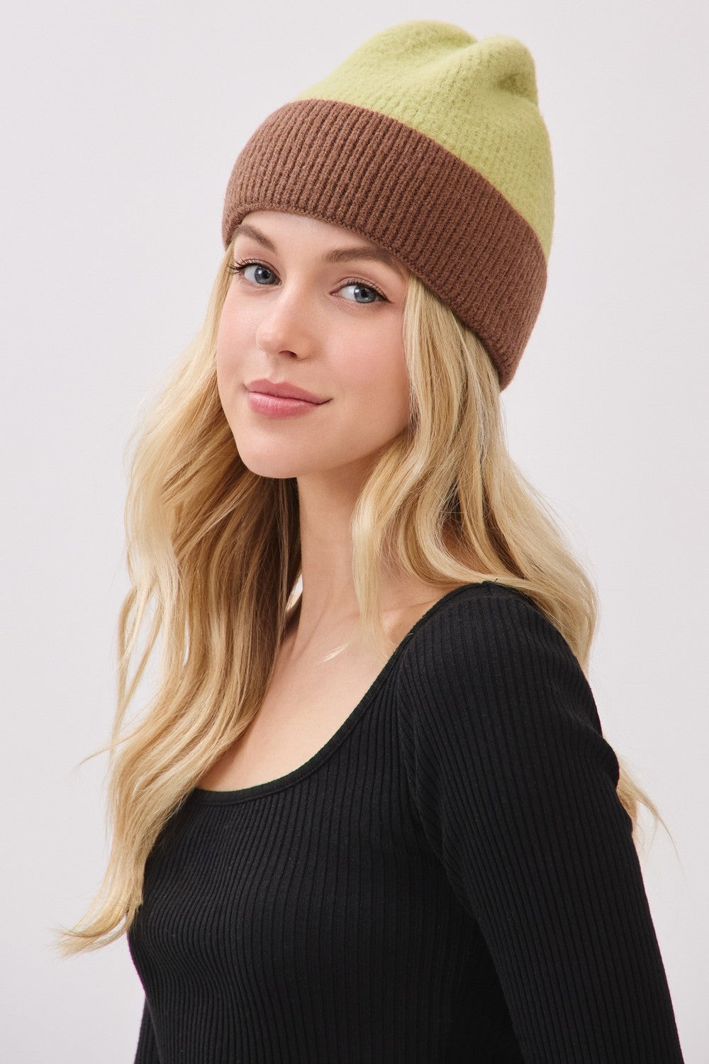 Two-Tone Soft Fuzzy Beanie