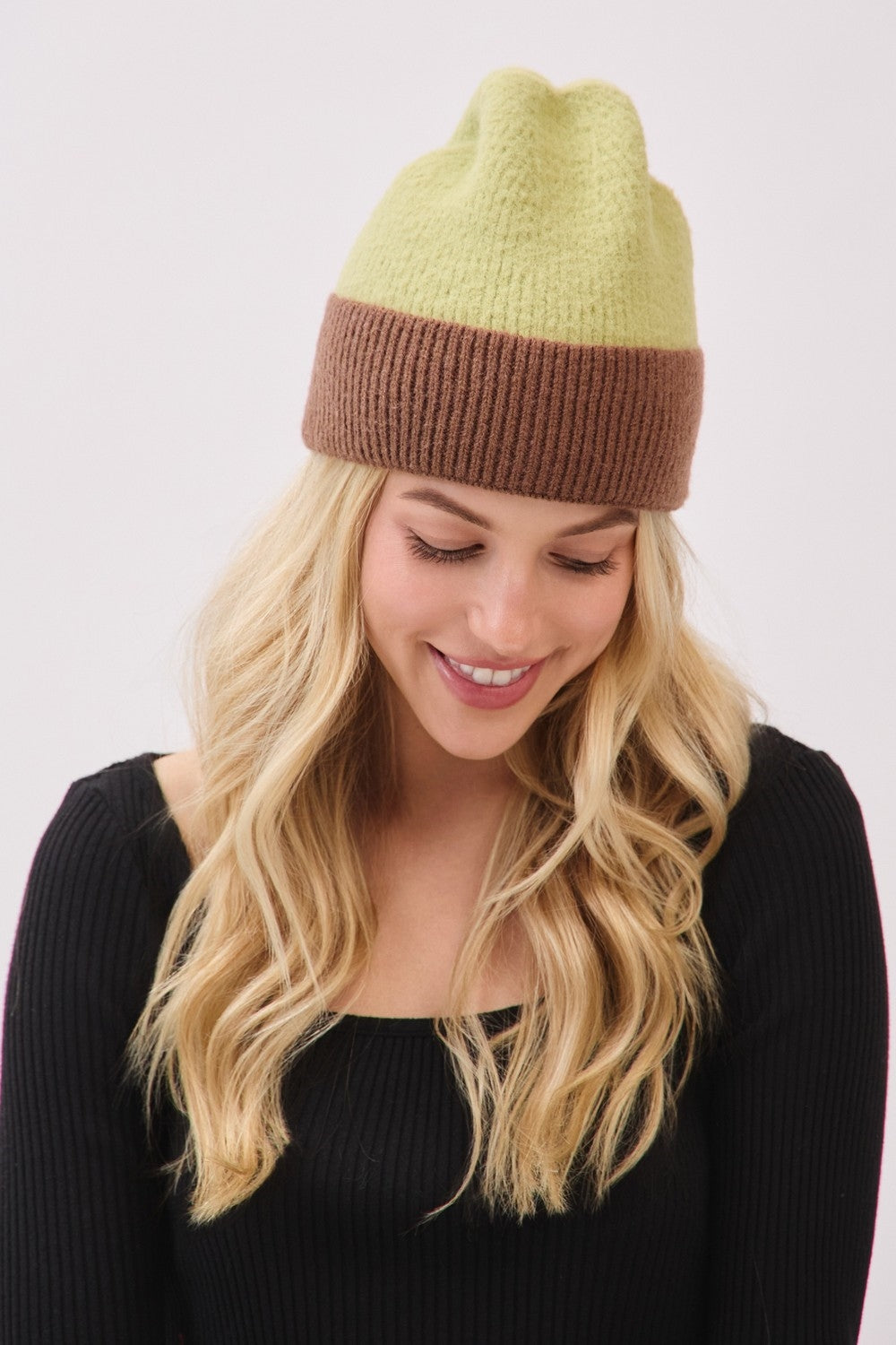 Two-Tone Soft Fuzzy Beanie