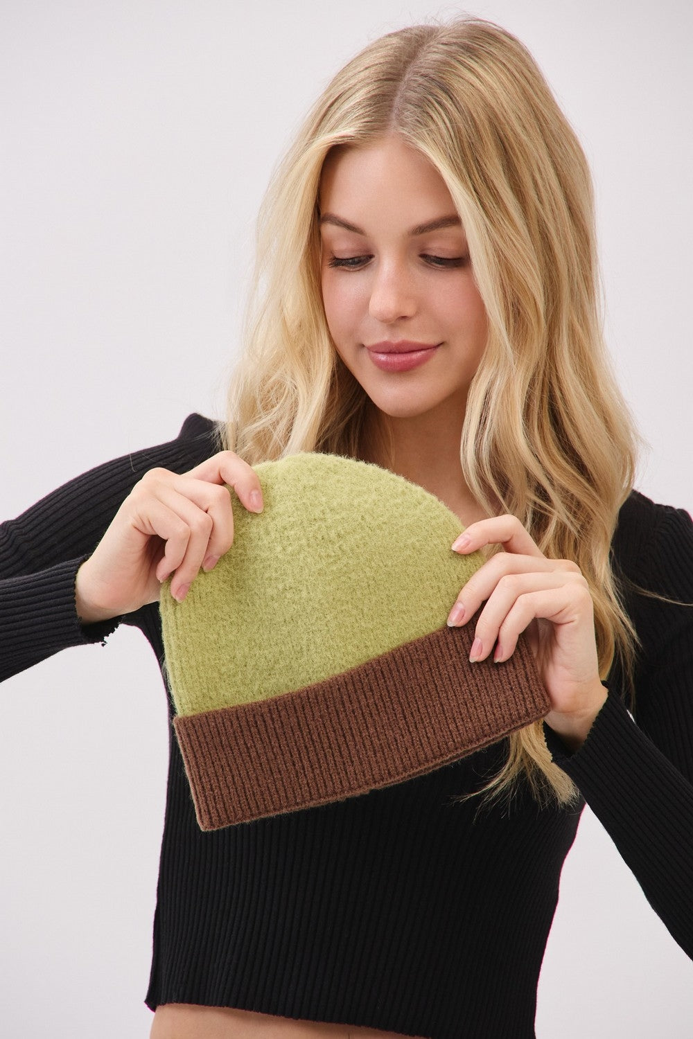 Two-Tone Soft Fuzzy Beanie