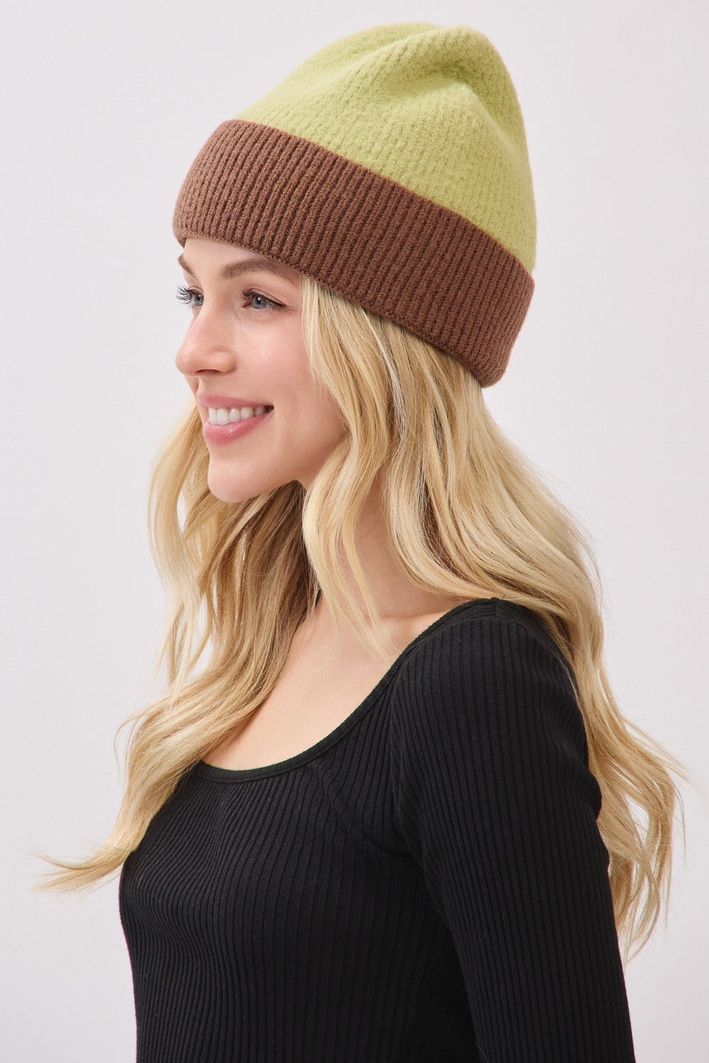 Two-Tone Soft Fuzzy Beanie