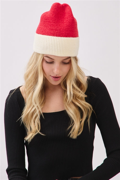 Two-Tone Soft Fuzzy Beanie