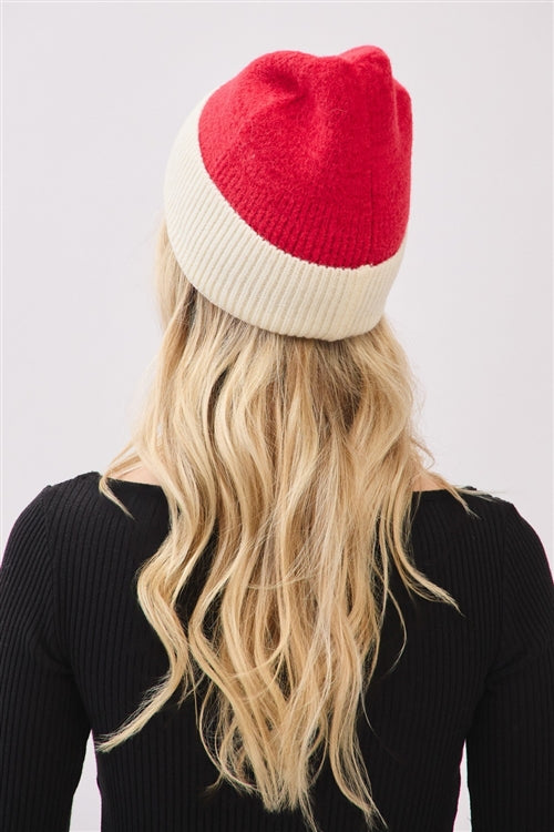 Two-Tone Soft Fuzzy Beanie