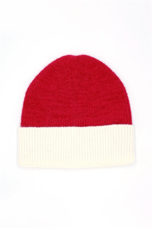 Two-Tone Soft Fuzzy Beanie