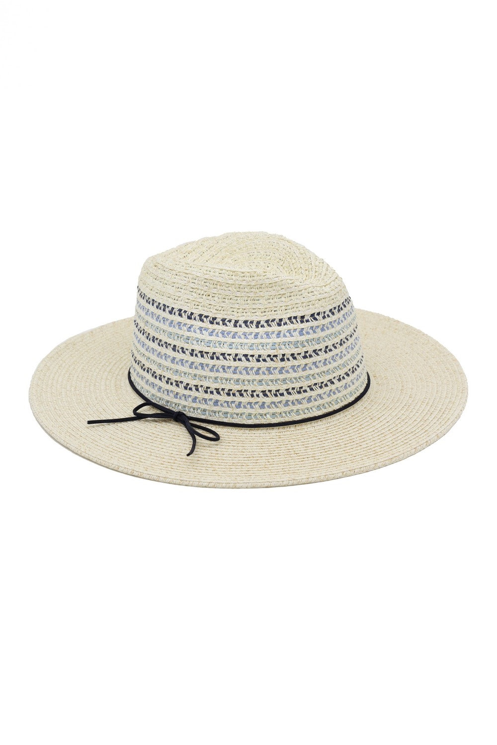 Multicolor Woven Straw Fedora Hat With Ribbon Band
