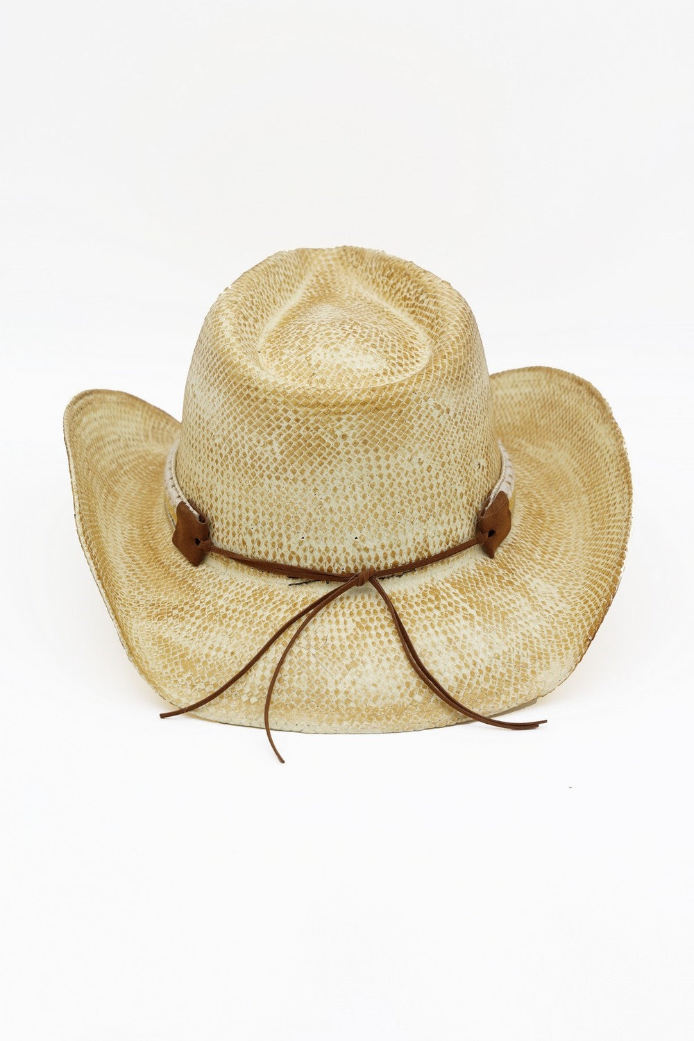 Handmade Vintage Cowboy Hat With Silver Bull Head And Multiple Bands