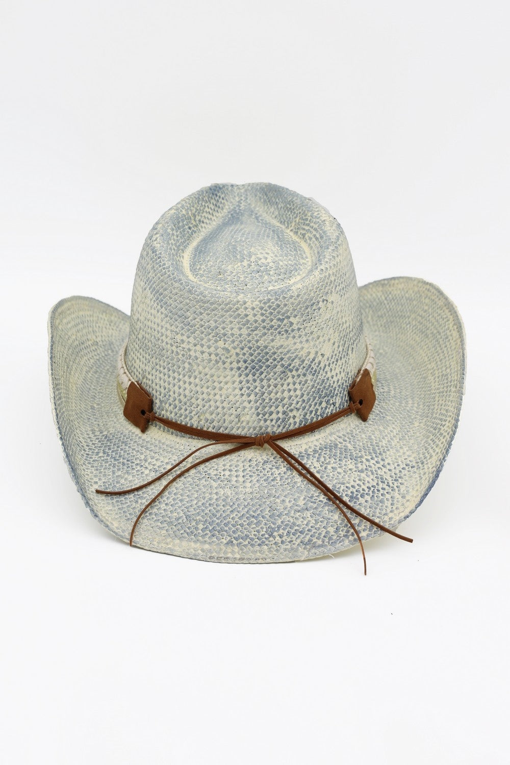 Handmade Vintage Cowboy Hat With Silver Bull Head And Multiple Bands