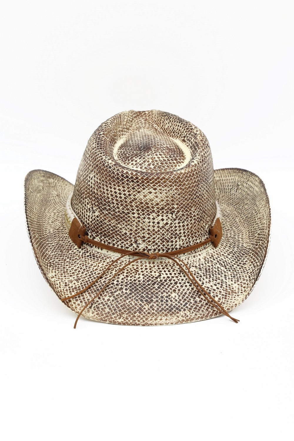 Handmade Vintage Cowboy Hat With Silver Bull Head And Multiple Bands