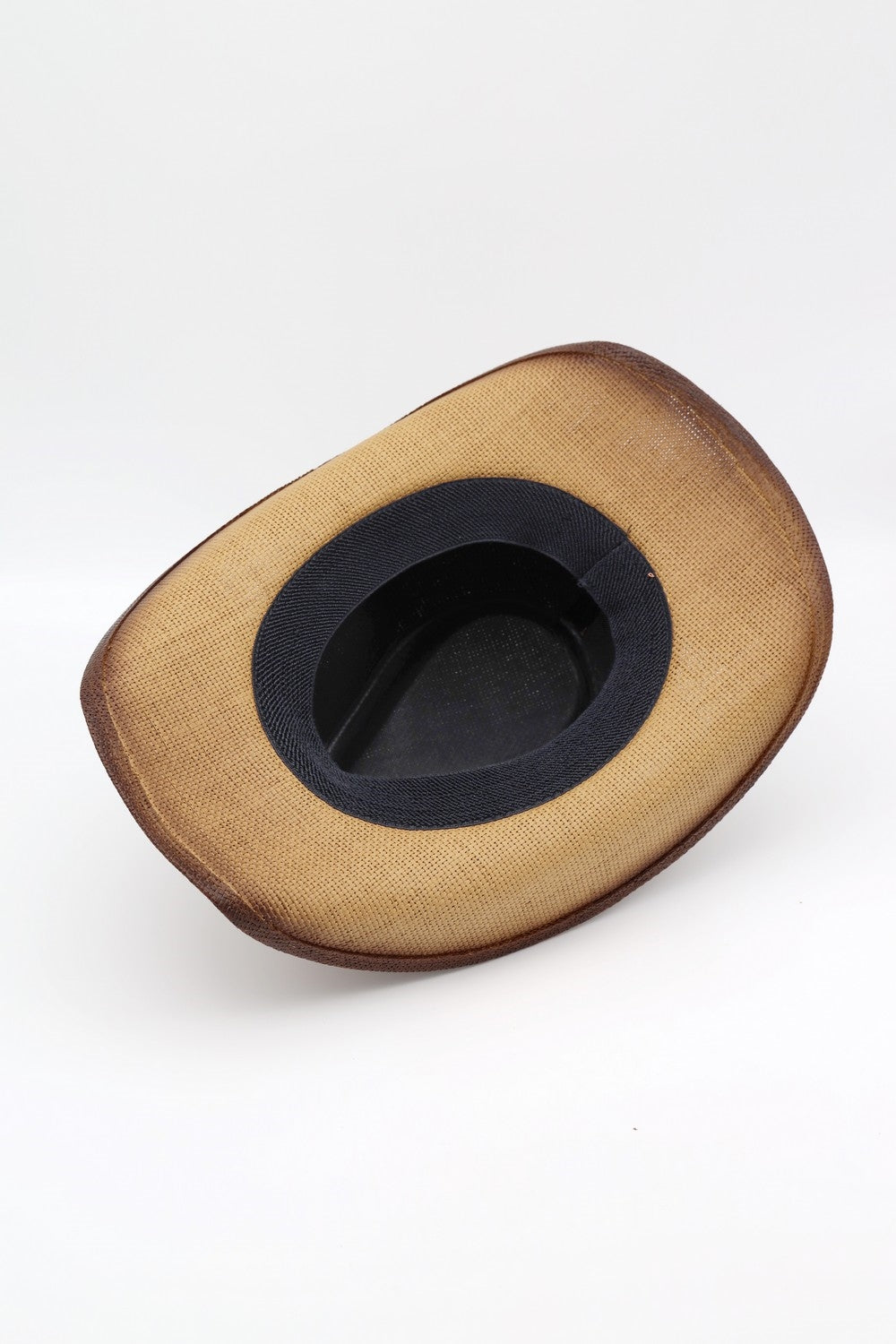 Rustic Cowboy Hat With Chain And Concho Detail Faux Leather Band