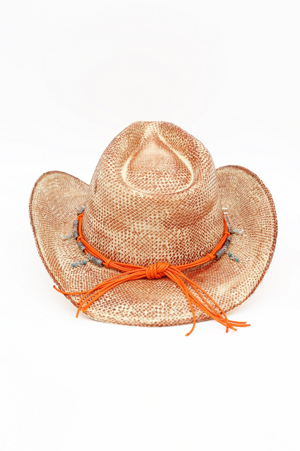 Handmade Vintage Cowboy Hat With Western Bull Head, Hat,  Horsehoe, Boot, Catcus Charms