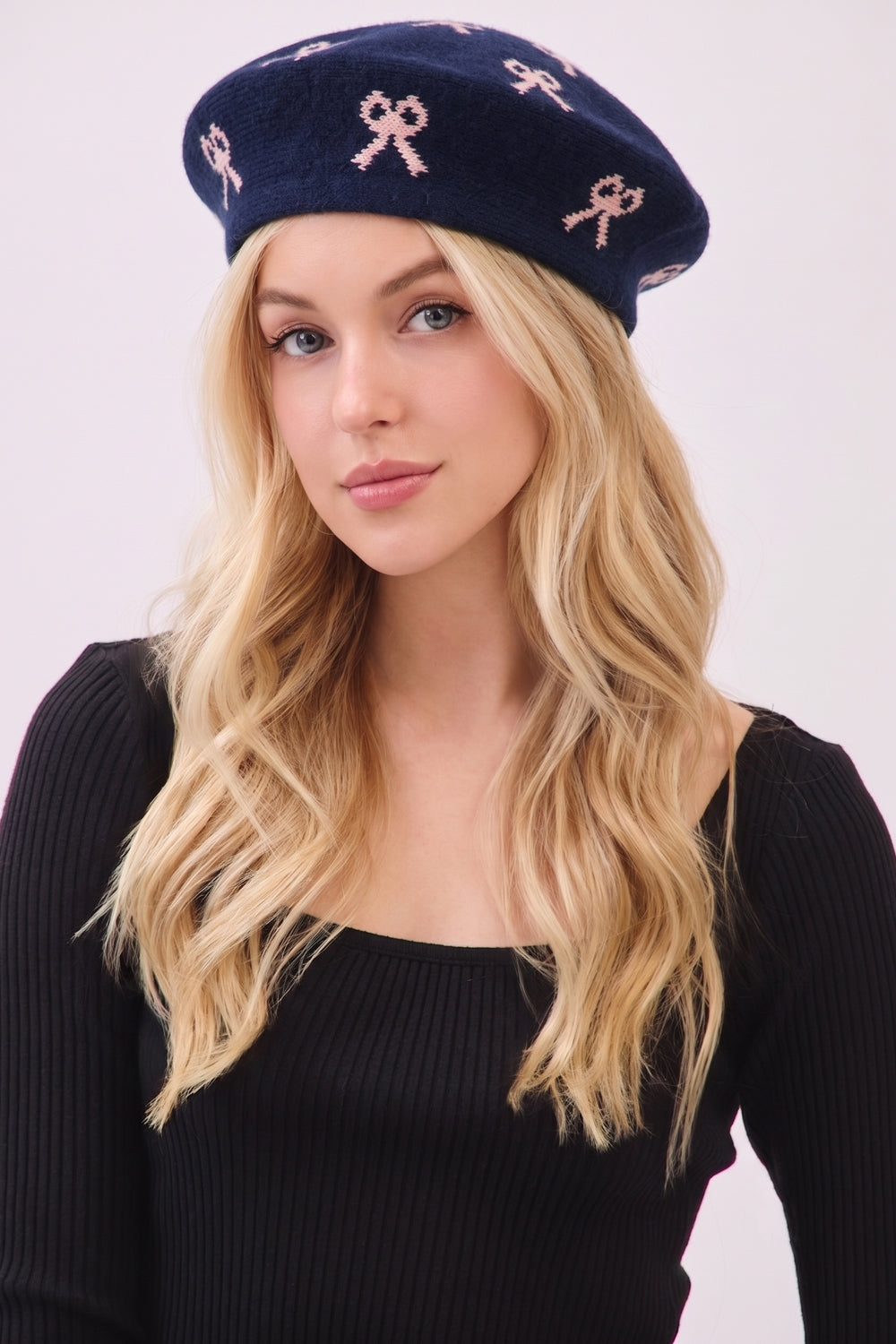 Bow Knit Beret