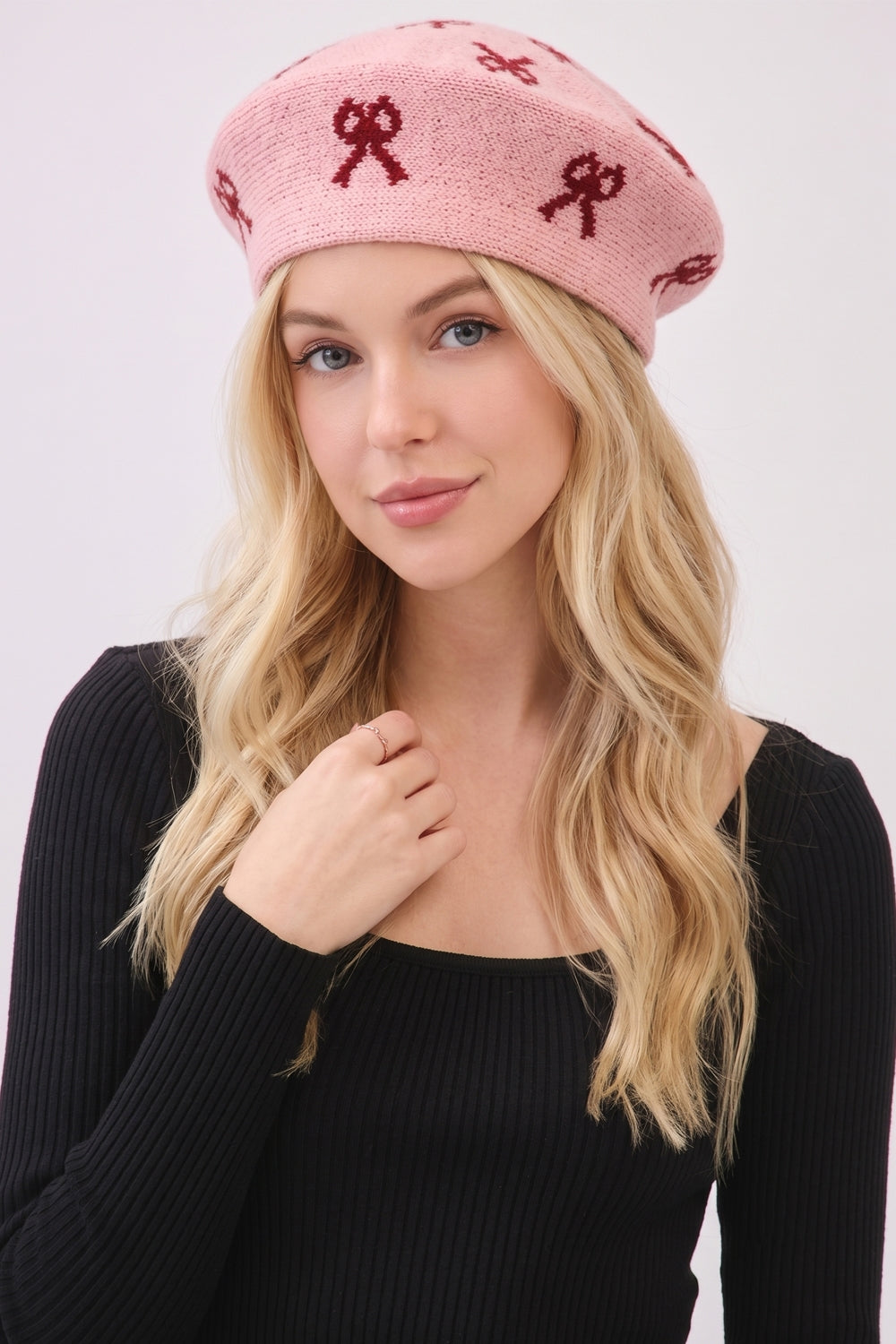 Bow Knit Beret