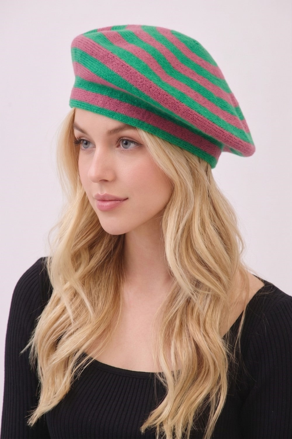 Stripped Knit Beret
