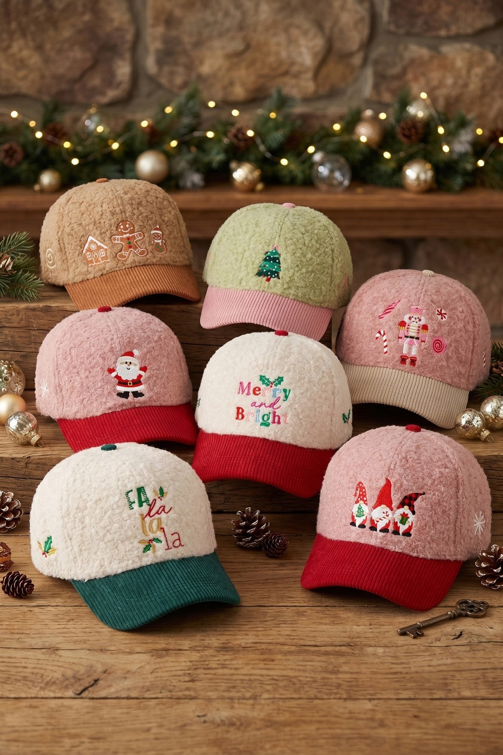 Nutcracker Candy Embroidered Sherpa And Corduroy Cap