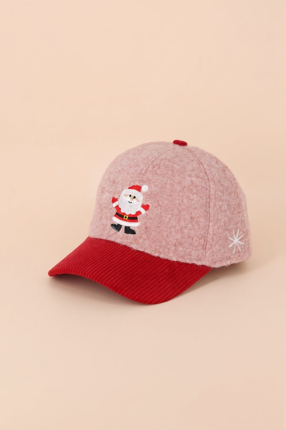Santa Claus Embroidered Sherpa And Corduroy Cap