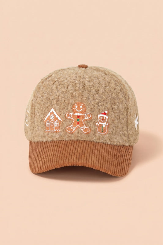 Gingerbread Family Embroidered Sherpa And Corduroy