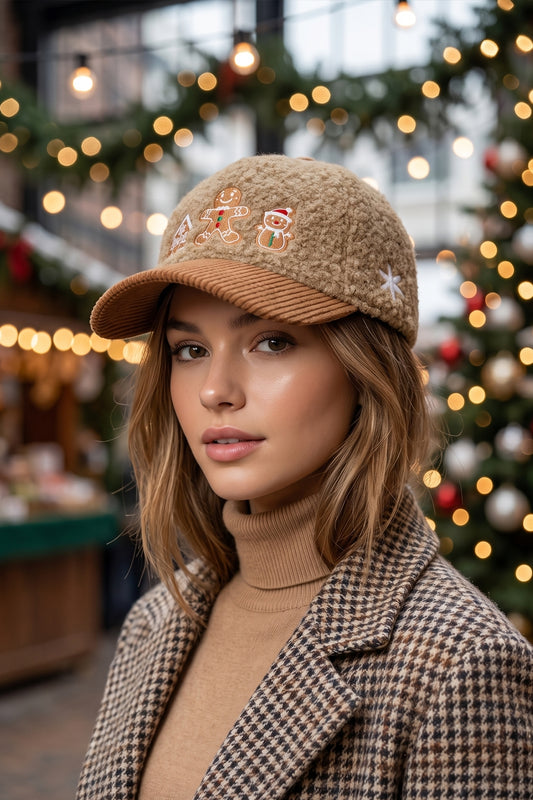 Gingerbread Family Embroidered Sherpa And Corduroy