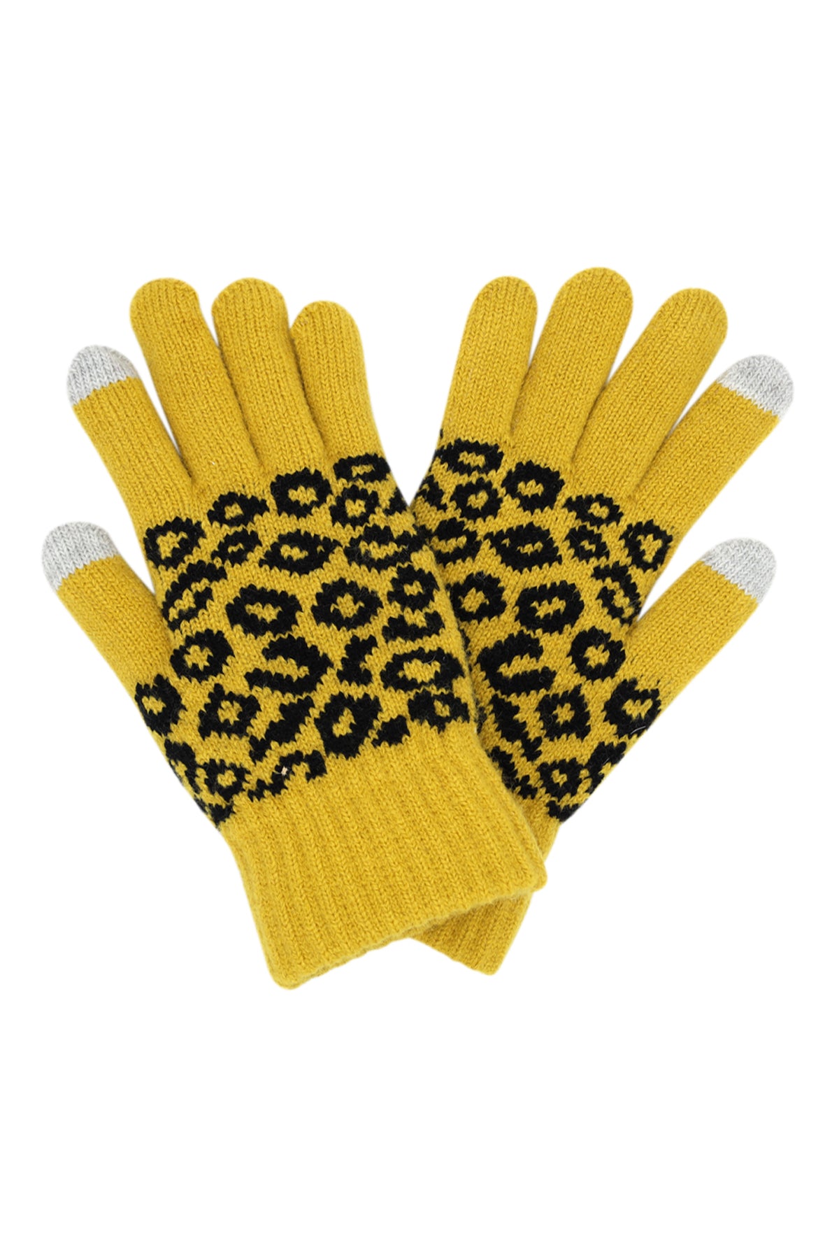 Leopard Knit Smart Touch Gloves