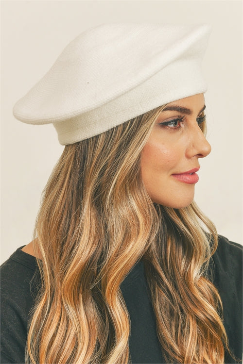 Stretchy Solid Beret Acrylic / 6PCS