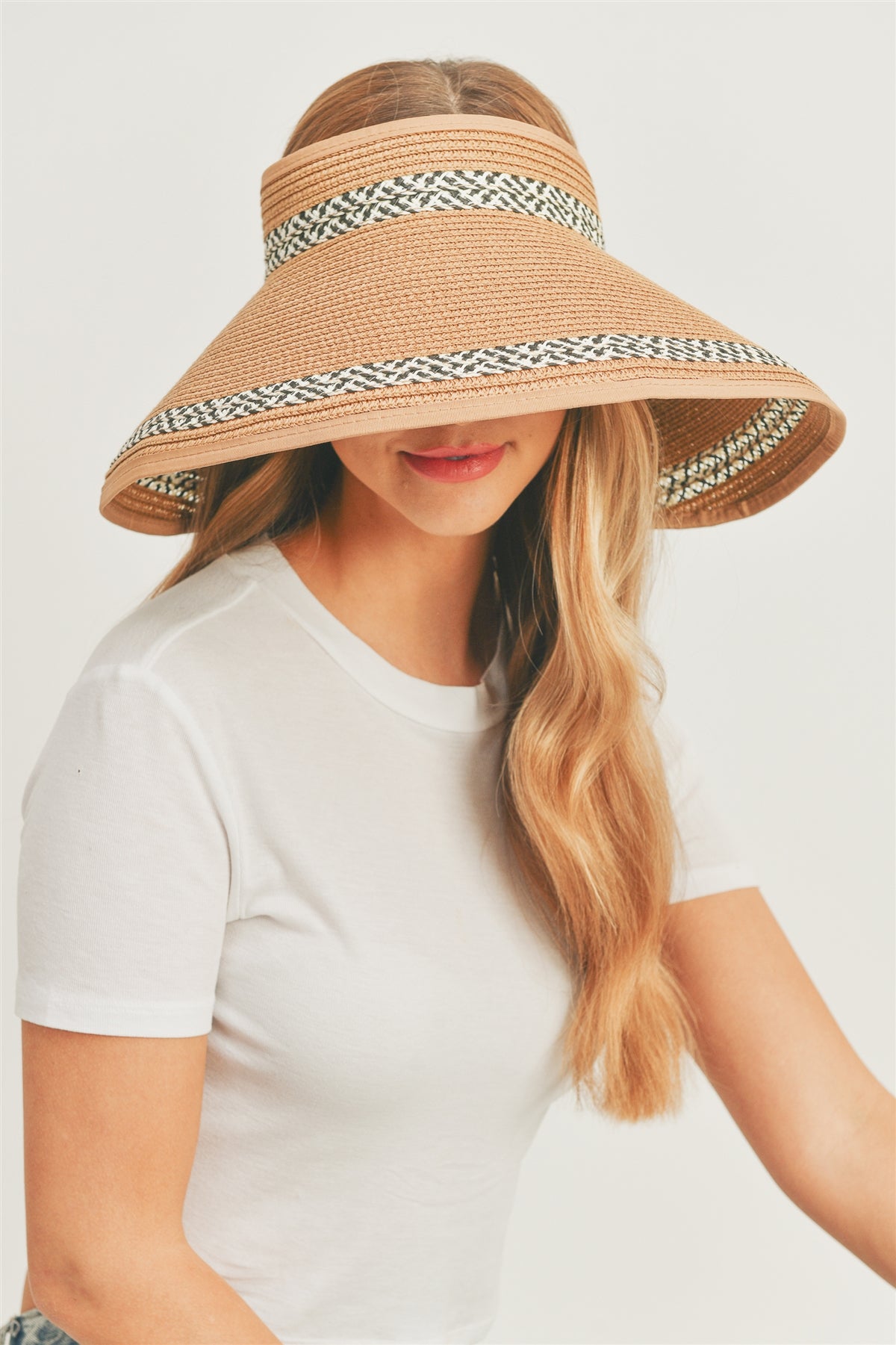 Two Patterns Line Roll UP Sun Visor Hat