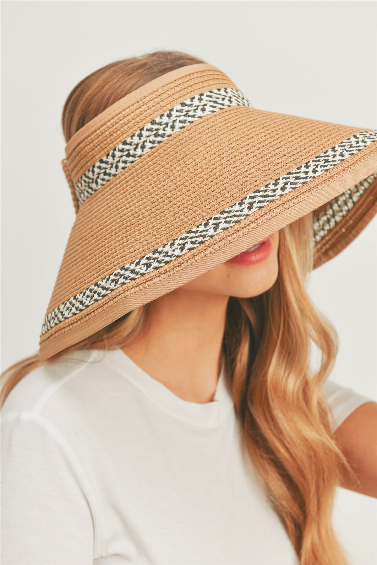Two Patterns Line Roll UP Sun Visor Hat