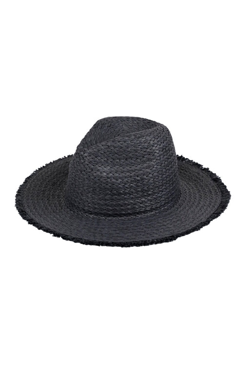 Frayed Solid Straw Sun Hat