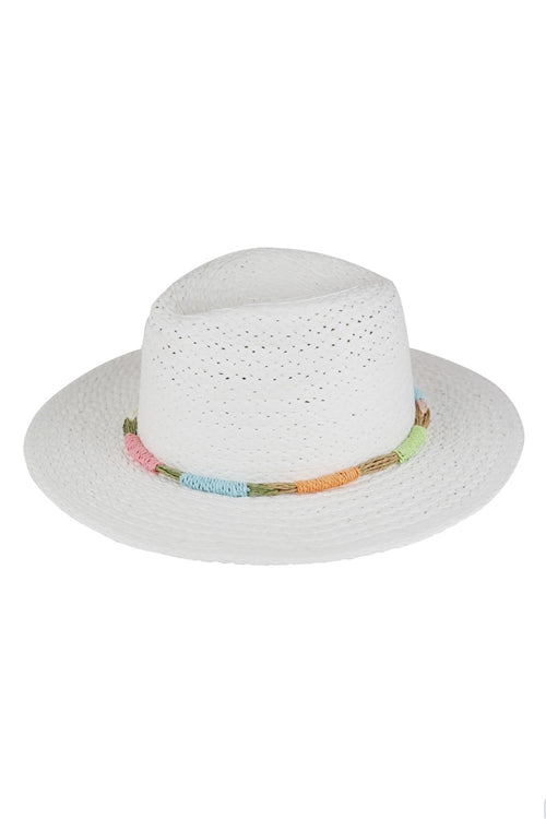 Multi Color Straw Band Straw Hat