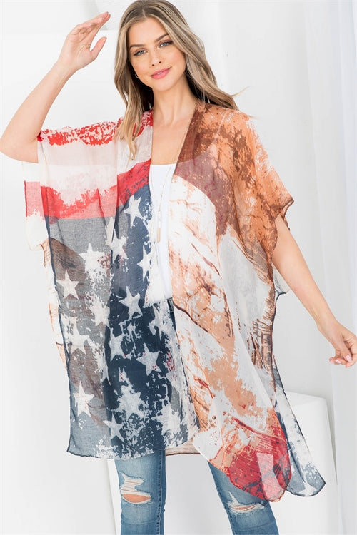 Vintage American Flag Kimono