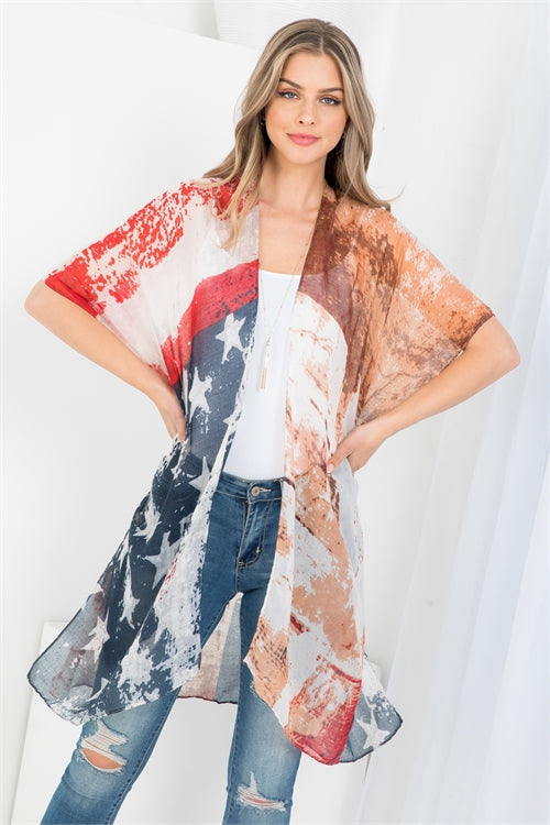 Vintage American Flag Kimono