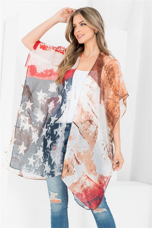 Vintage American Flag Kimono