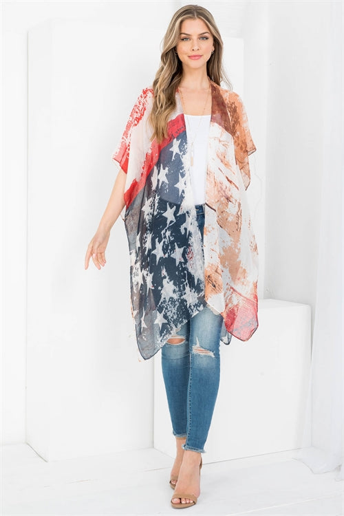 Vintage American Flag Kimono