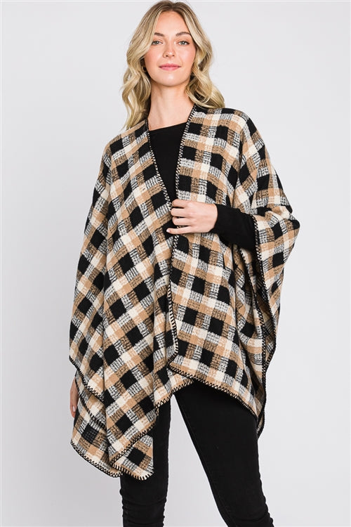 Plaid Pattern Ruana