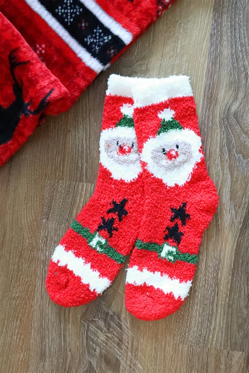 Christmas Fuzzy Socks Set 12 Pairs ( 6 Design 2 Pairs Each)