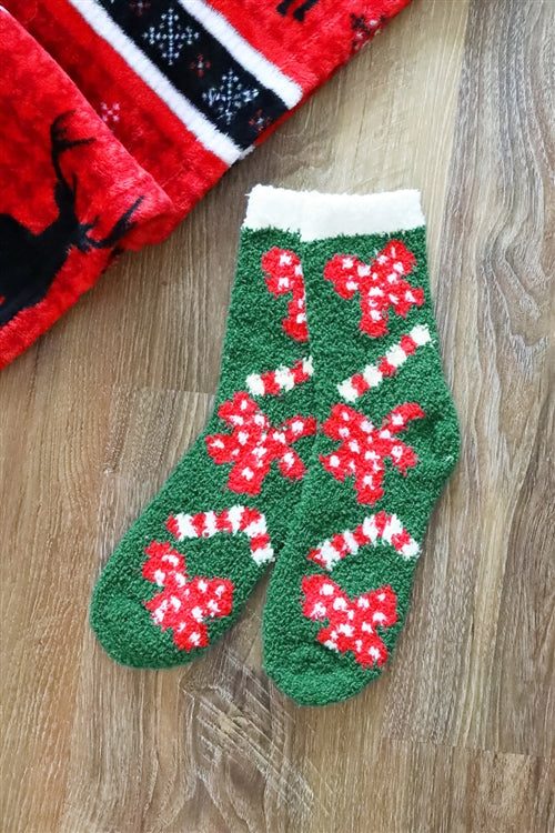 Christmas Fuzzy Socks Set 12 Pairs ( 6 Design 2 Pairs Each)
