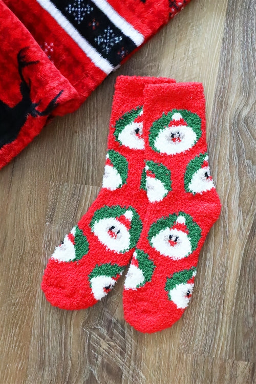 Christmas Fuzzy Socks Set 12 Pairs ( 6 Design 2 Pairs Each)