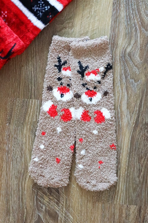Christmas Fuzzy Socks Set 12 Pairs 6 Design 2 Pairs Each