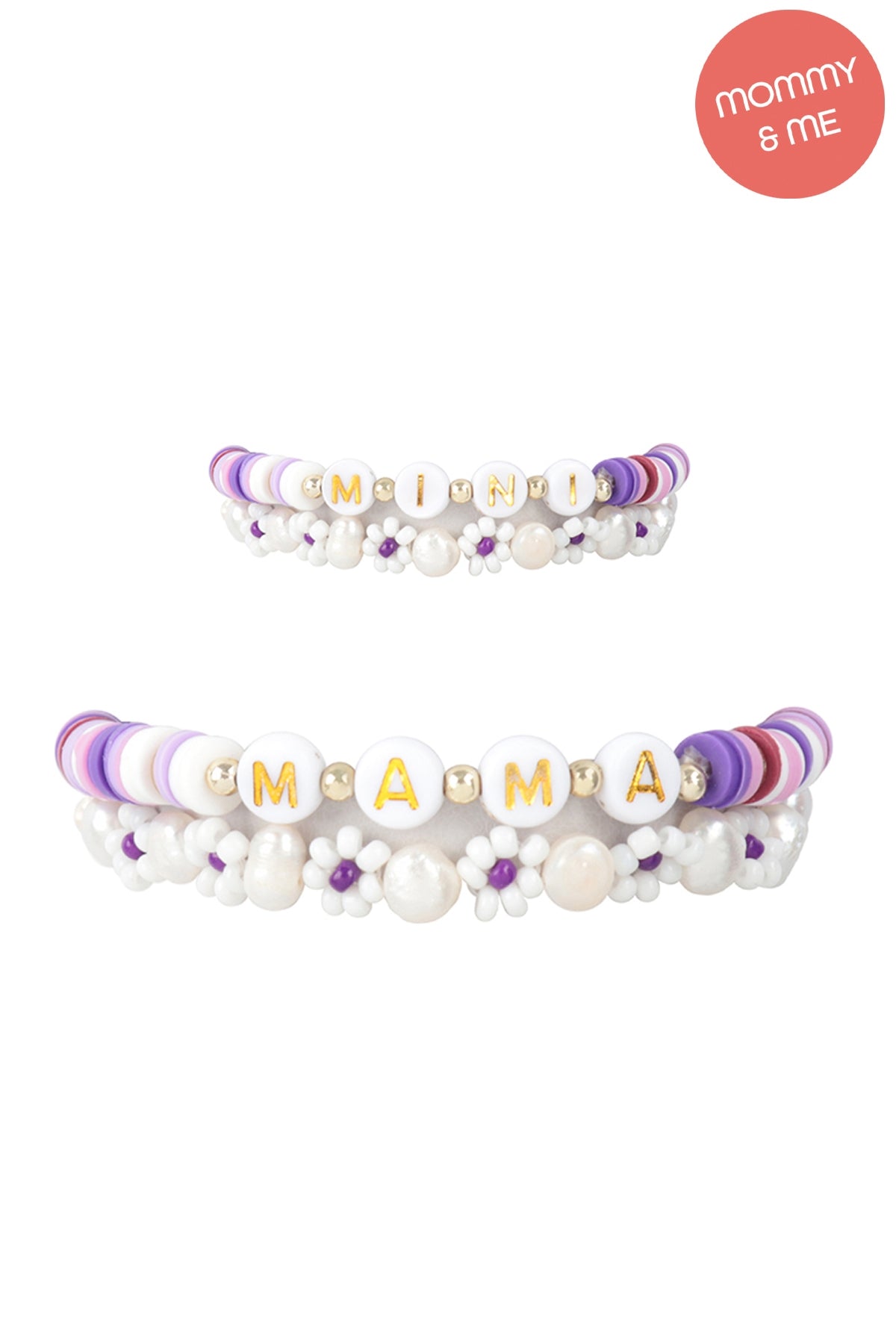 Mama & Mini Fimo Flower Bracelet Set