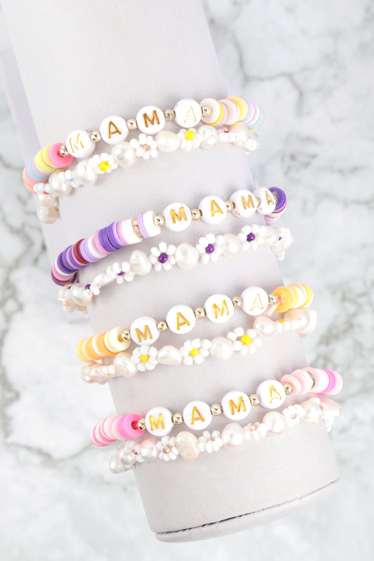 Mama & Mini Fimo Flower Bracelet Set