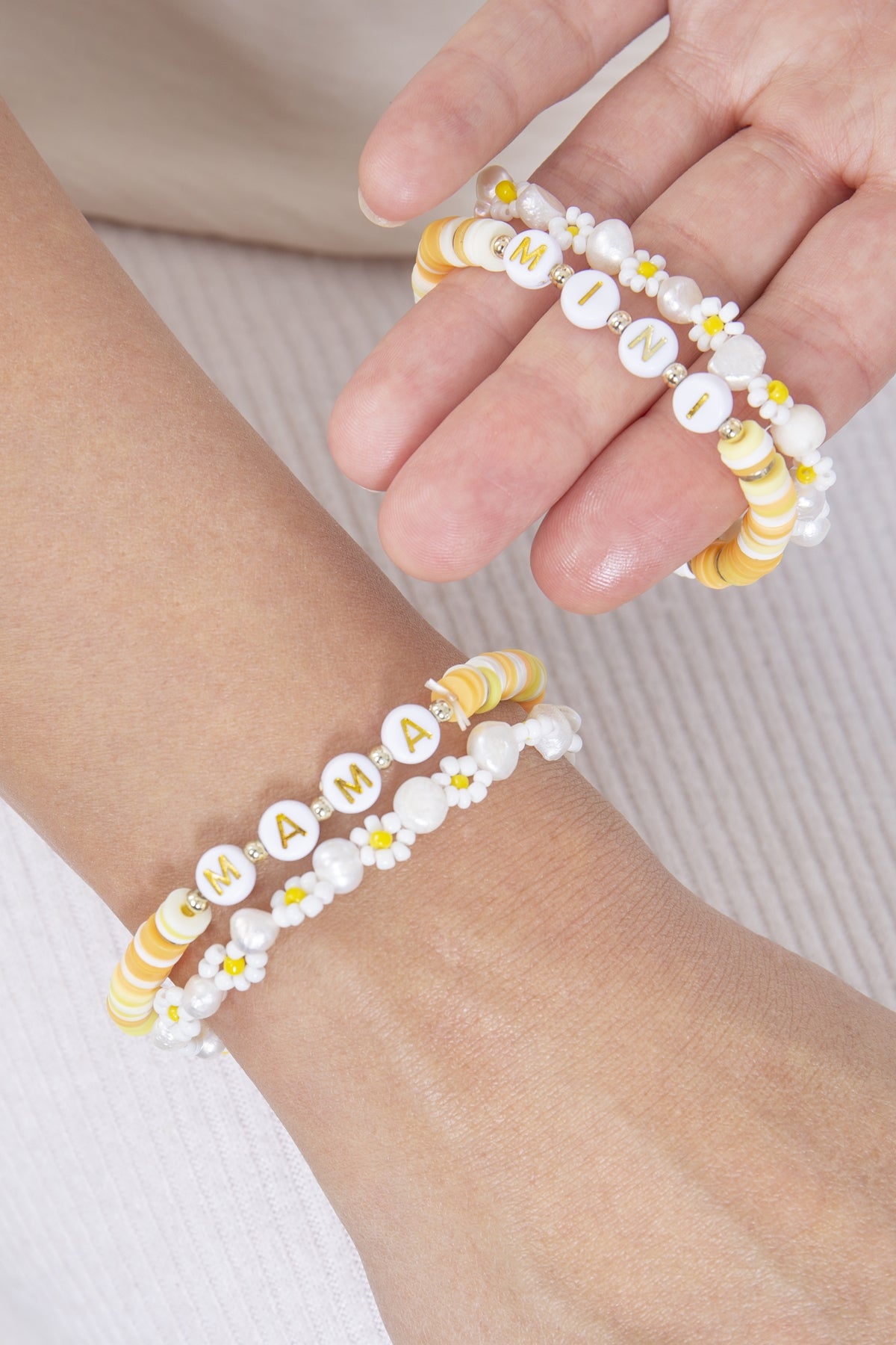 Mama & Mini Fimo Flower Bracelet Set