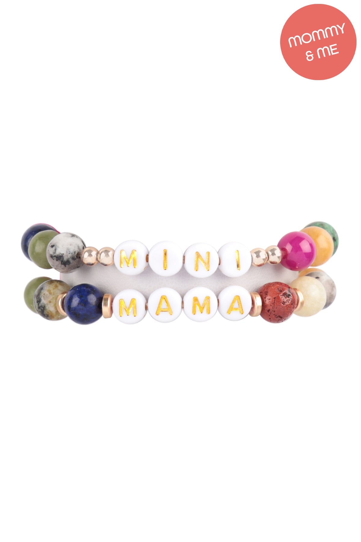 "Mama" & "Me" Glass Beads Stretch Bracelet