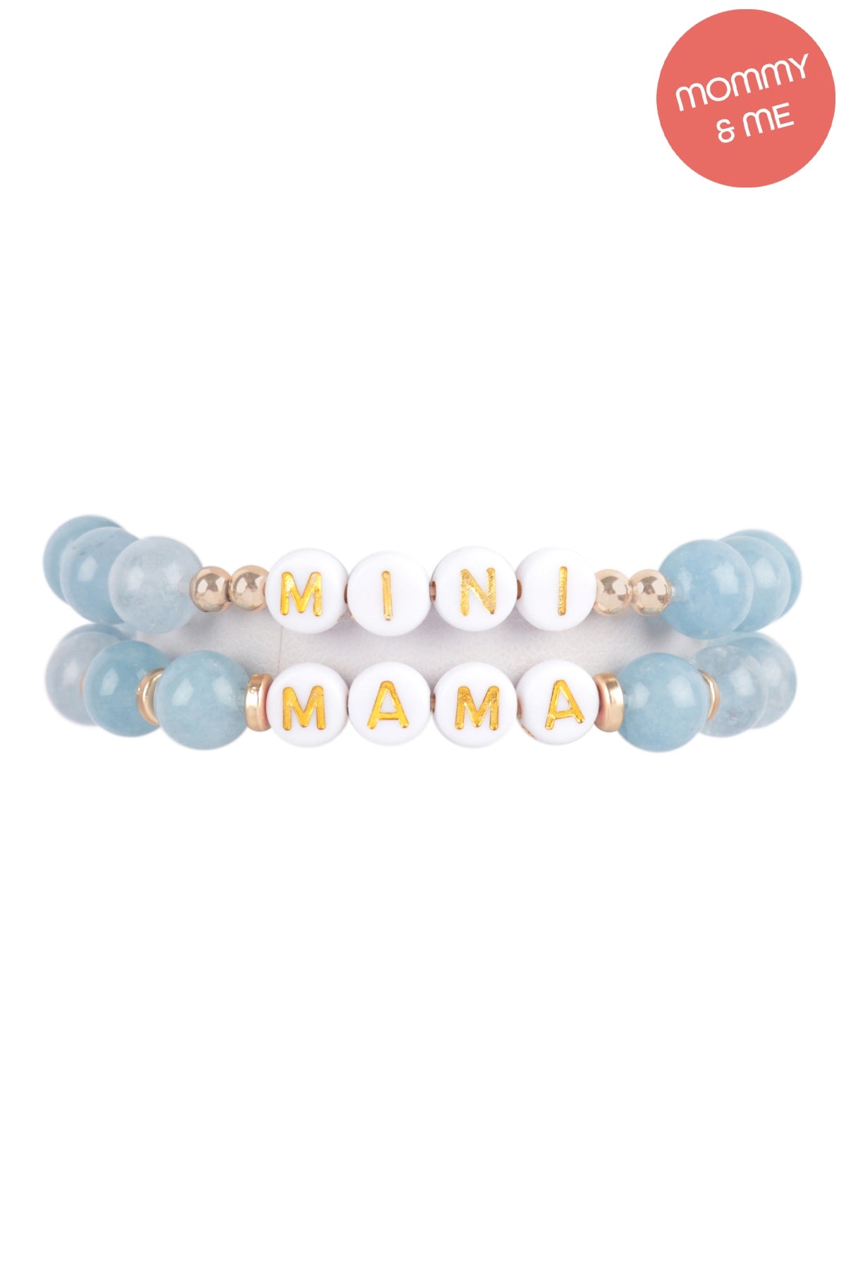 "Mama" & "Me" Glass Beads Stretch Bracelet