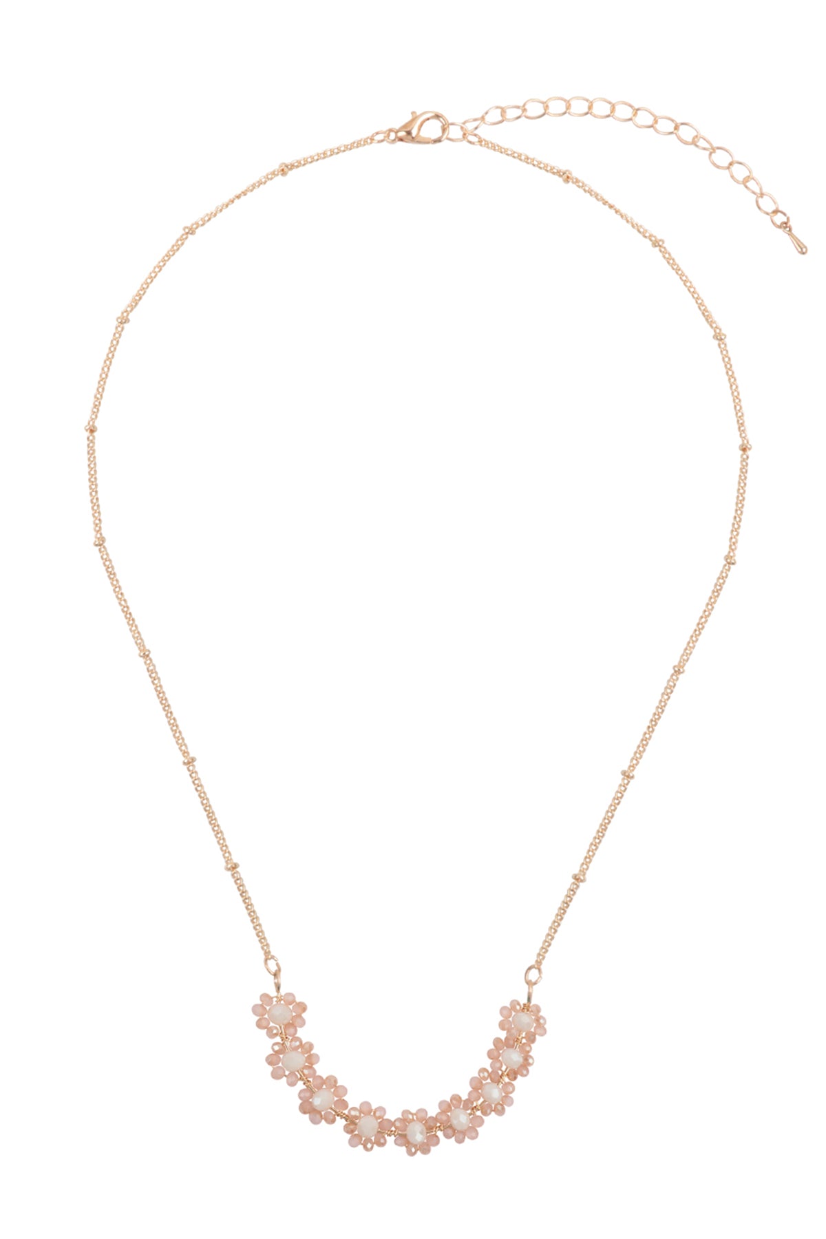 Flower Cluster Glass Beads Necklace