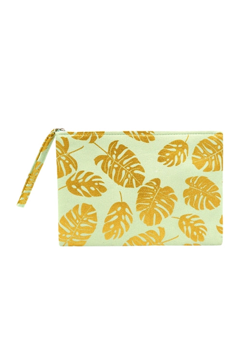 Gold Foil Tropical Leaves Pouch / 1PC