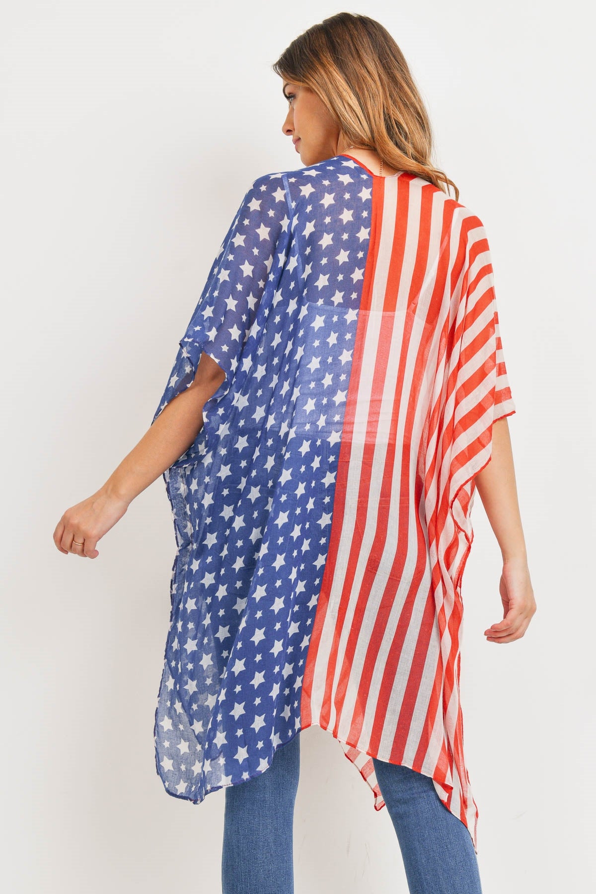 Half & Half American Flag Kimono