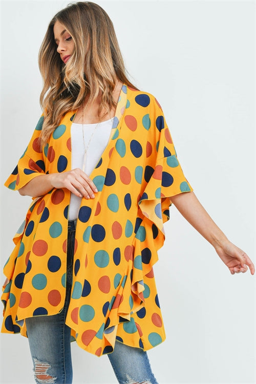 Polka Dot Ruffle Kimono / 6PCS