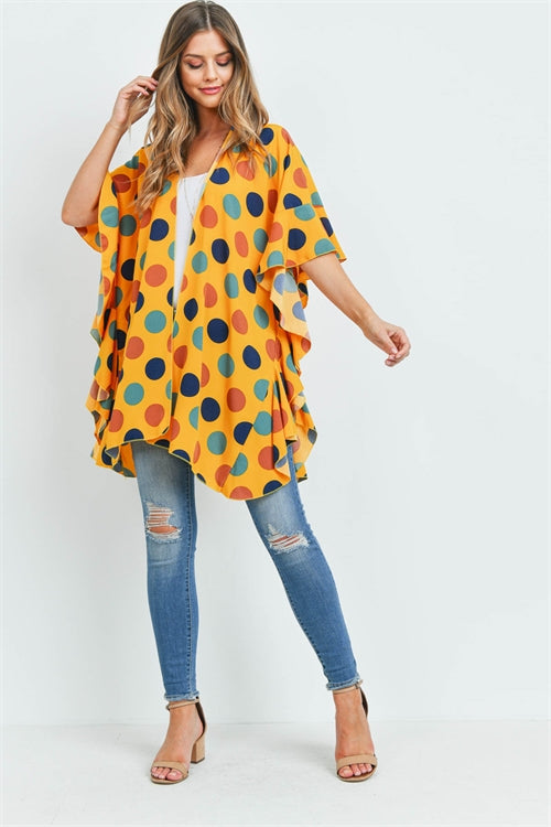 Polka Dot Ruffle Kimono / 6PCS