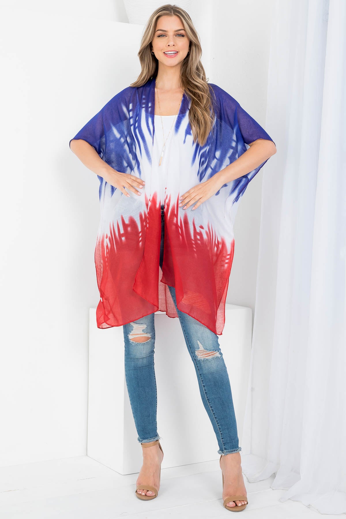 Tie dye American Flag Kimono