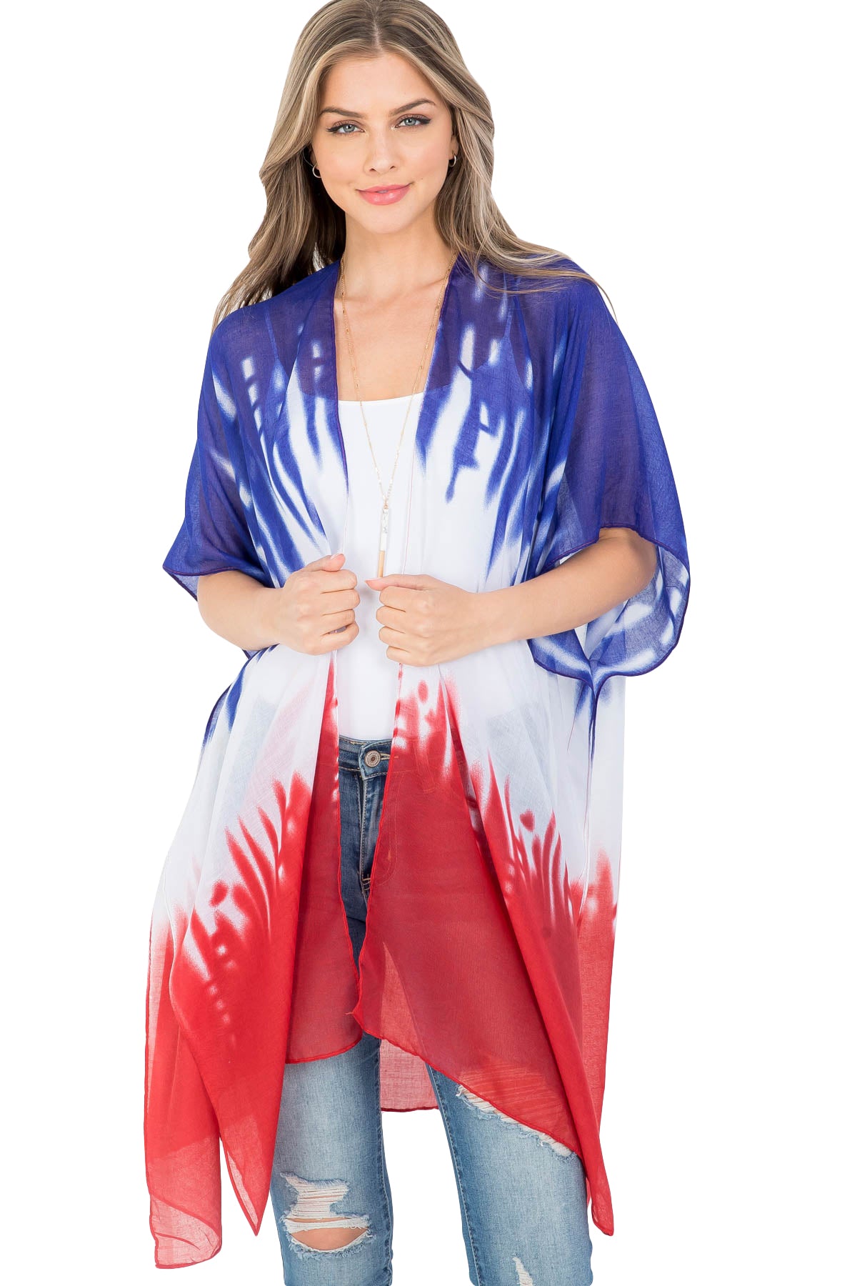 Tie dye American Flag Kimono