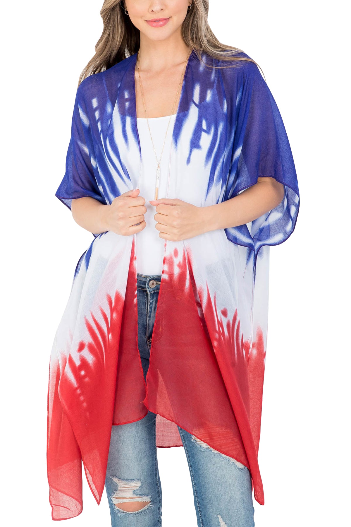 Tie dye American Flag Kimono