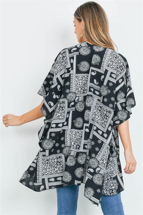 Mandala Paisley Ruffle Kimono