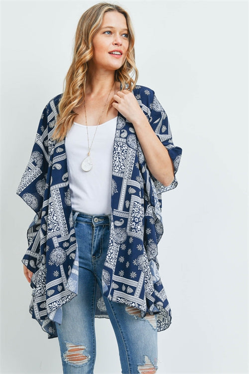Mandala Paisley Ruffle Kimono